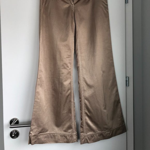 MISSONI Ladies Size 06 Wide Leg Pants in a Gorgeous Soft Gold-Beige Color - Picture 2 of 7
